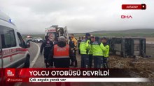 Aksaray'da yolcu otobüsü devrildi; çok sayıda yaralı var