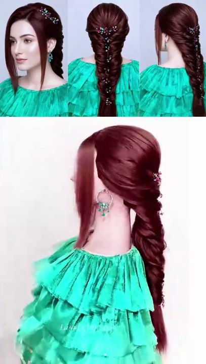 Easy braid ponytail hairstyle 🎀