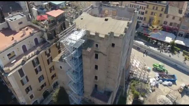 Sopralluogo alla Torre dei Conti a Roma, stabilizzata dopo il crollo