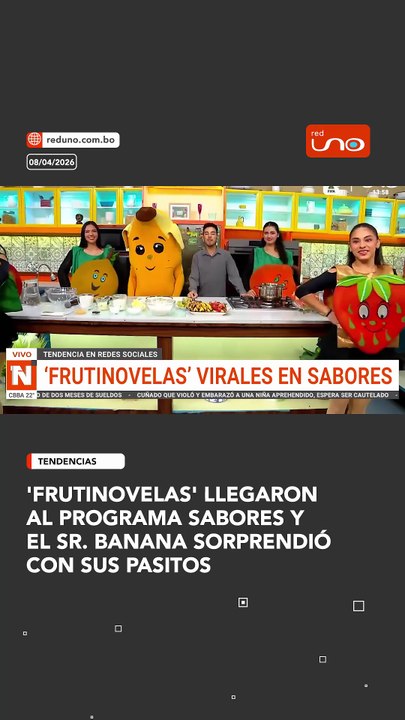 'FRUTINOVELAS' LLEGARON AL PROGRAMA SABORES Y EL SR. BANANA SORPRENDIÓ CON SUS PASITOS