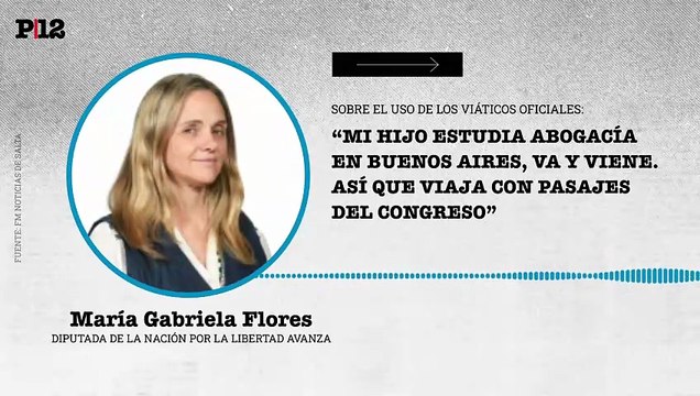 María Gabriela Flores: Mi hijo estudia abogacía en Buenos Aires, va y viene. Así que viaja con pasajes del Congreso