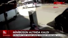 Manisa'da kriko kaydı, tamir etmeye çalıştığı minibüsün altında kalıp, yaralandı