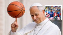 Papa León XIV es puesto a prueba por el basquetbolista Harlem Globetrotters en la plaza de San Pedro