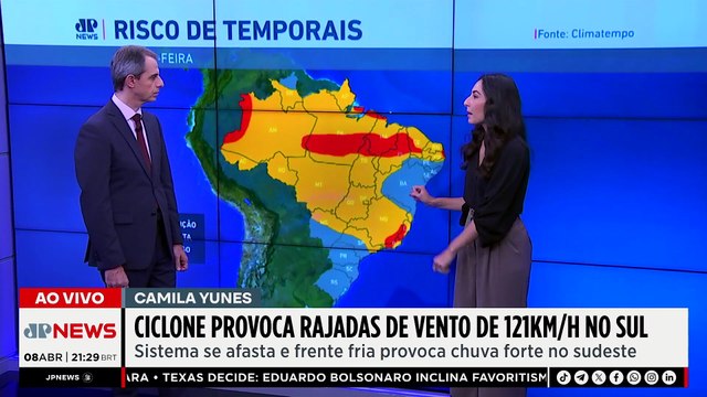 Previsão do Tempo: Ciclone extratropical atinge o Sul com rajadas de 121 km/h