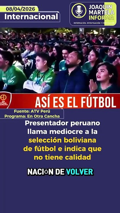 Presentador peruano Paco Bazán llama mediocre a la selección de fútbol boliviana