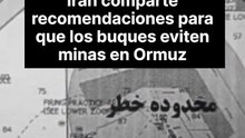 Irán comparte recomendaciones para que los buques eviten las minas en Ormuz