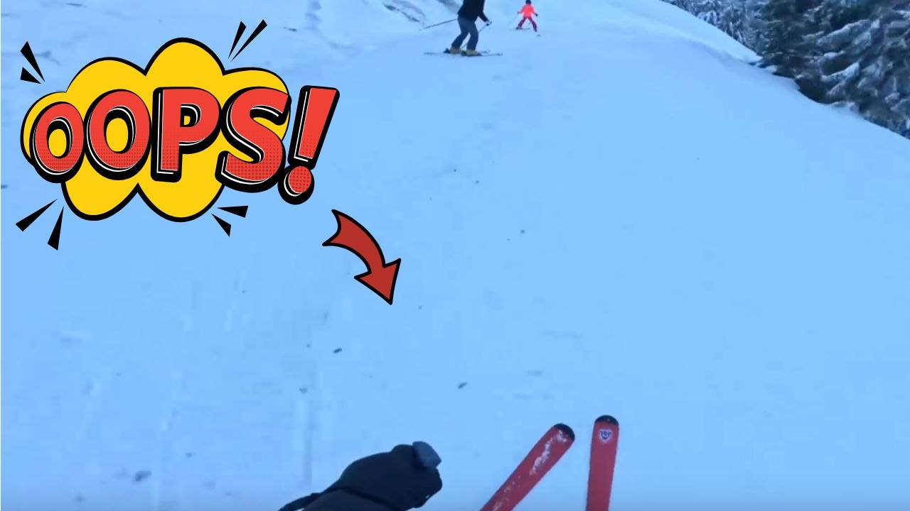 Ski Run Ends With A Wipeout And Snow Covering