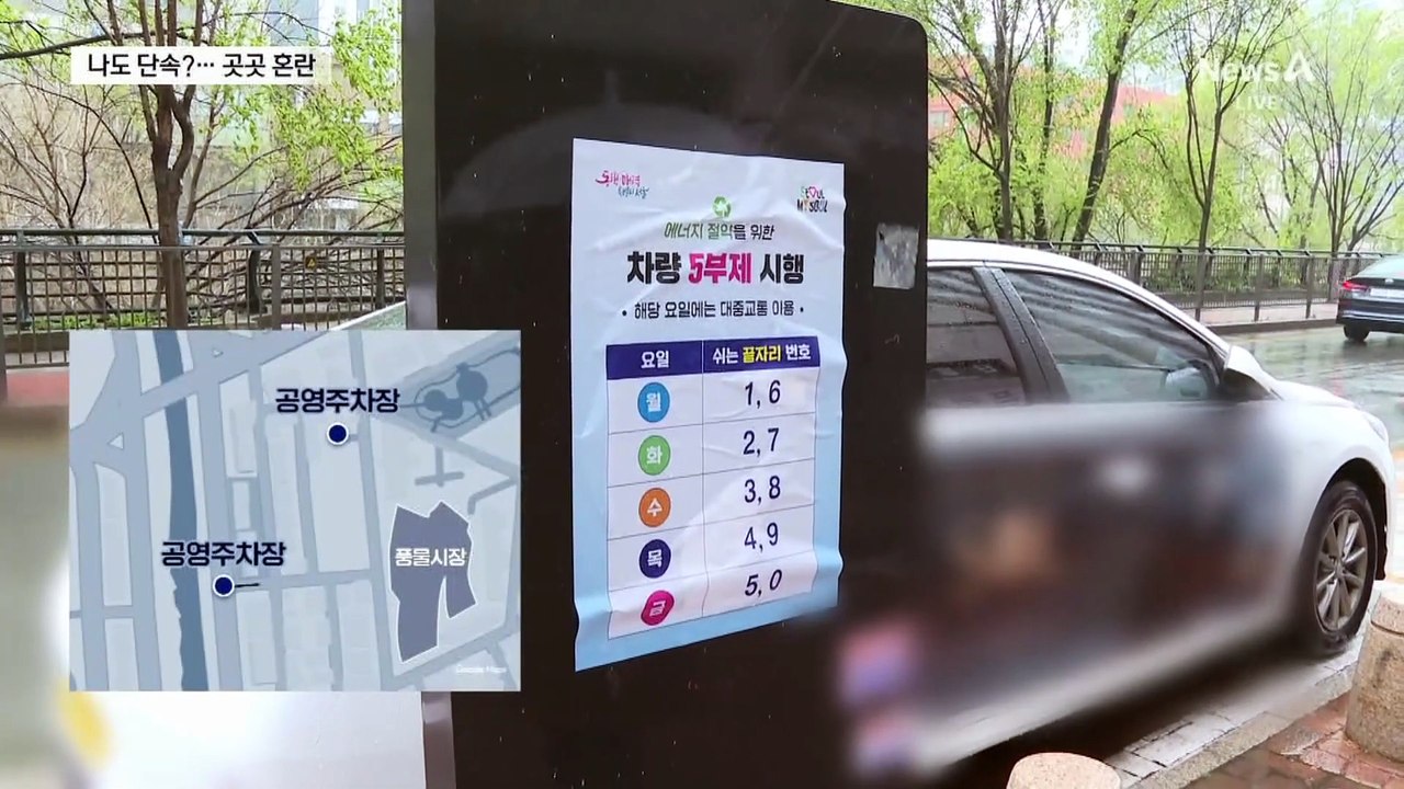 “여긴 통과 저긴 단속”…‘공영주차장 5부제’ 애매한 기준