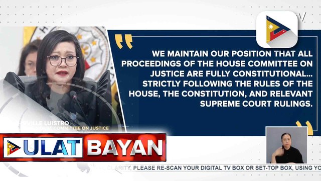 lang mambabatas, nanindigang naaayon sa konstitusyon ang isinasagawang impeachment proceedings kay V.P. Sara Duterte | ulat ni Vel Custodio