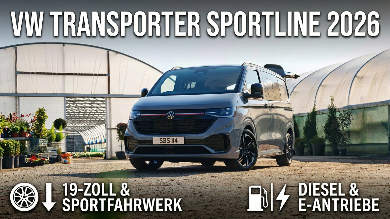 Volkswagen Transporter Sportline 2026: Power trifft Nutzwert