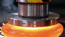 "Molten Glass vs Hydraulic Press: Melting Point Reached 🔥🔥 #MoltenGlass #HydraulicPress #Squish"