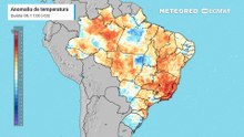 Quinta-feira, 9 de abril: previsão de anomalia de temperatura
