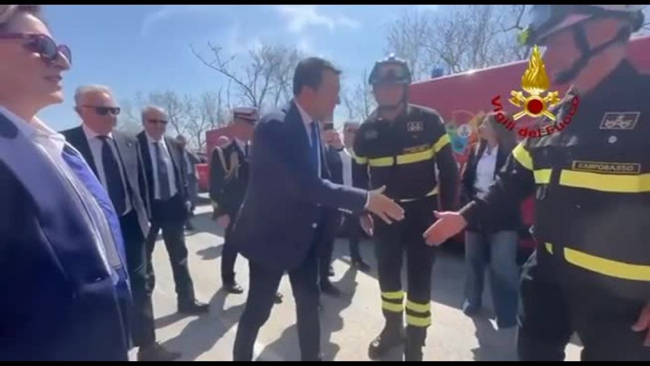 Crollo ponte sul Trigno, sopralluogo del ministro Salvini