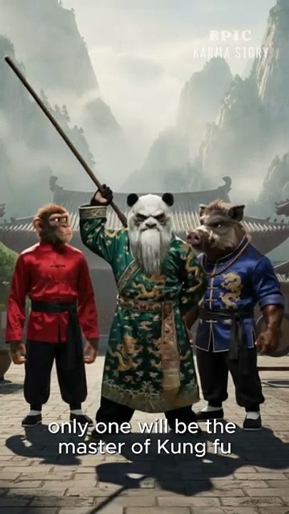 Bully Boar Cheats In A Kung Fu Master Test!  🥋🐒 #kungfu #temple #instantkarma #comedy