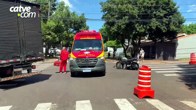Motociclista fica ferido após batida no bairro Claudete, em Cascavel