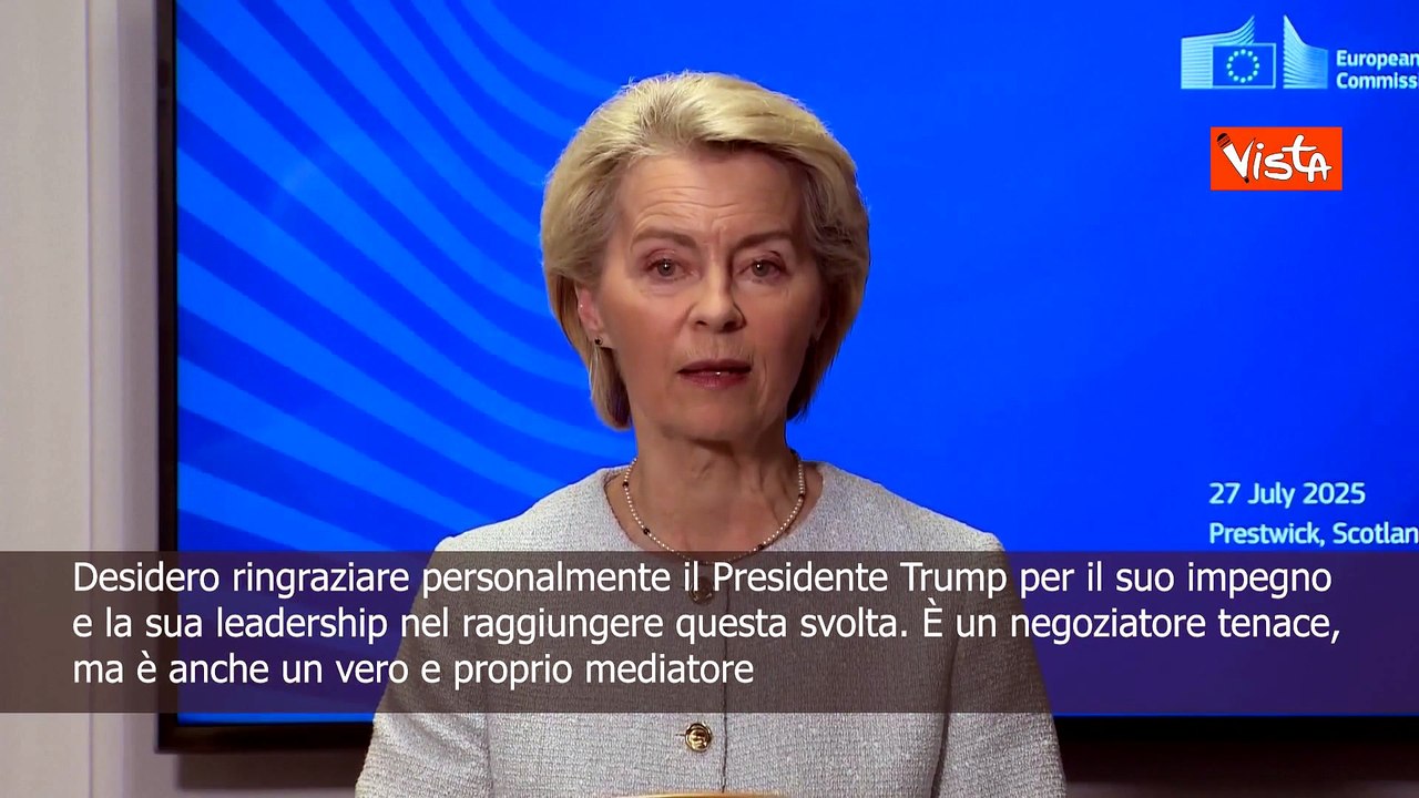 Accordo Ue-Usa, Von der Leyen: Voglio ringraziare Trump, è un negoziatore tenace e un mediatore SOTT