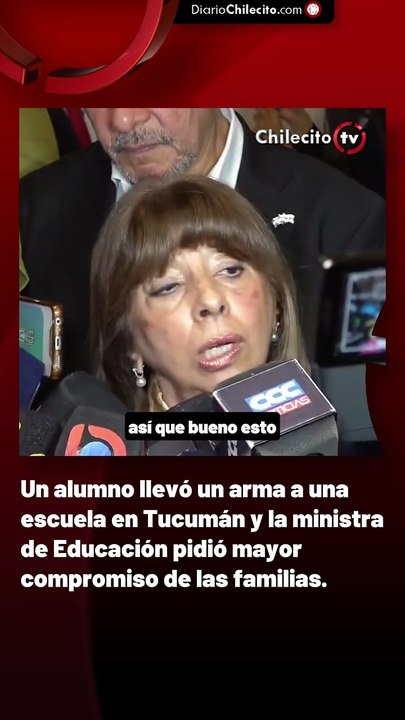 Un alumno llevó un arma a una escuela en Tucumán y la ministra de Educación pidió mayor compromiso de las familias.