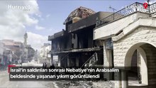 İsrail'in saldırıları sonra Nebatiye'nin Arabsalim beldesinde yaşanan yıkım görüntülendi