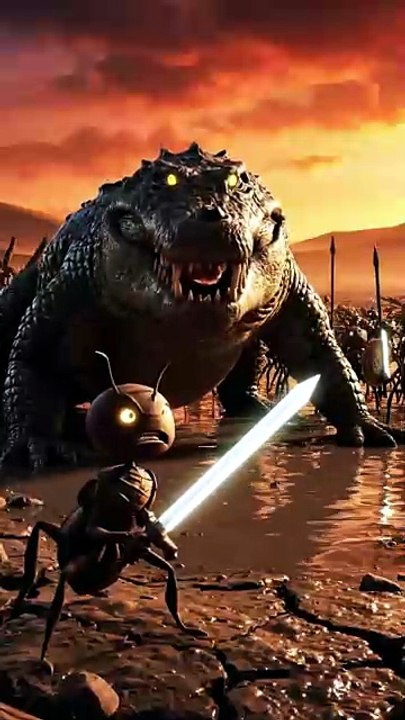 Alligator VS Ant Fight
