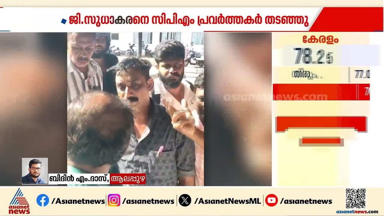 ബൂത്ത് സന്ദർശനത്തിനെത്തിയ ജി സുധാകരനെ തടഞ്ഞ് CPM പ്രവർത്തകർ, പിന്നാലെ സംഘർഷം| G Sudhakaran |Election