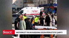 Motosiklet yolun karşısına geçen bisikletliye çarptı; 1’i çocuk, 3 yaralı