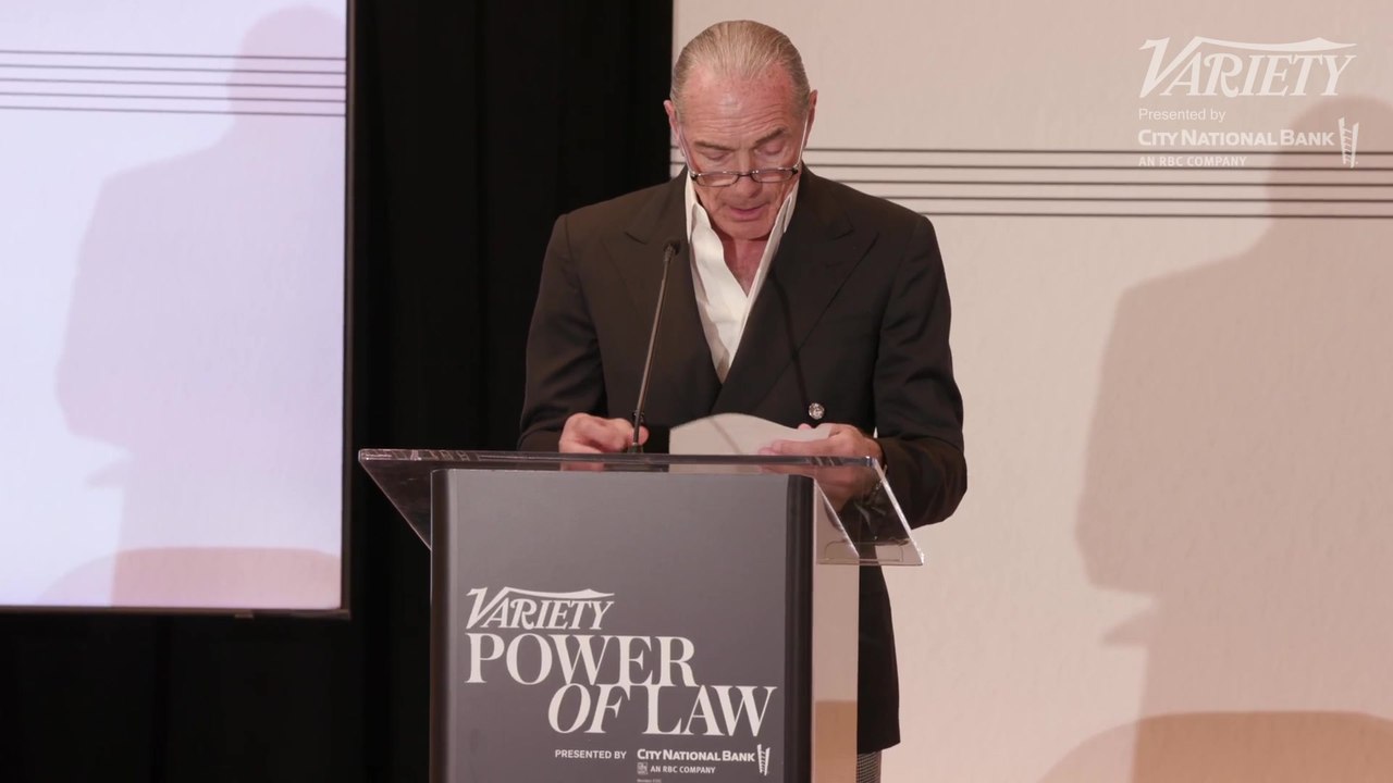 Alex Yemenidjian Presents Power of Law Award to Patricia Glaser | Variety Power of Law Breakfast