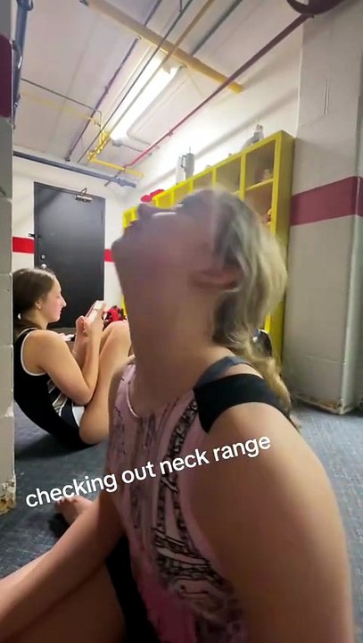 Female neck stretching 38