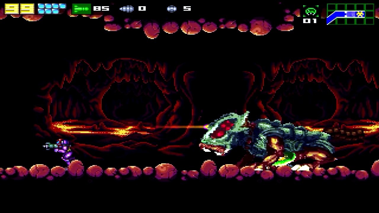 Metroid 2 Remake Boss Fight - Omega Metroid