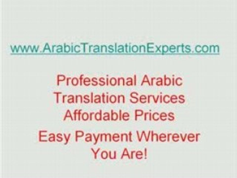 : Online Arabic Language Translation Services