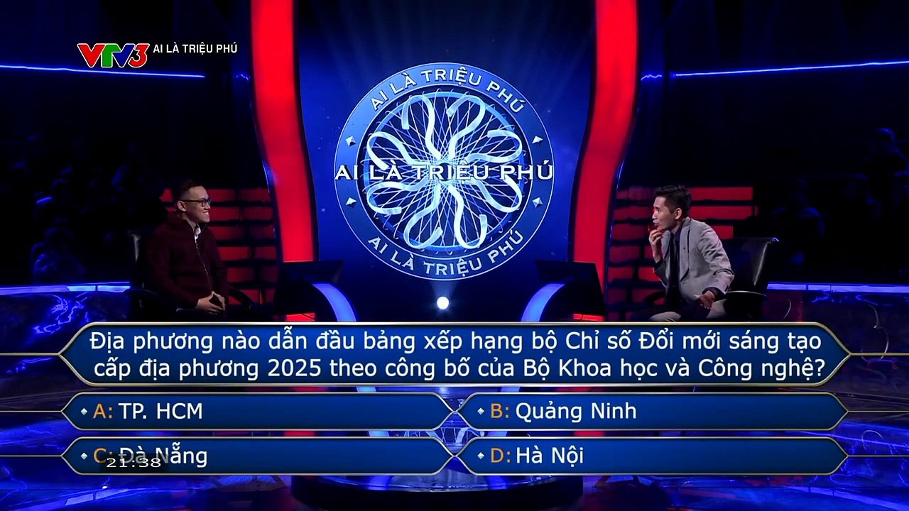 VTV3 - Ai là triệu phú 24/3/2026 - Khoảnh khắc người chơi Nguyễn Trường Giang dành được 150 triệu đã vượt qua 14/15 câu