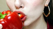 ASMR Red Bell Pepper Eating Sounds | Crunchy Mukbang No Talking