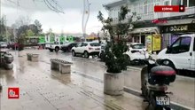Edirne’de etkili olan dolu sonrası ilçe beyaza büründü