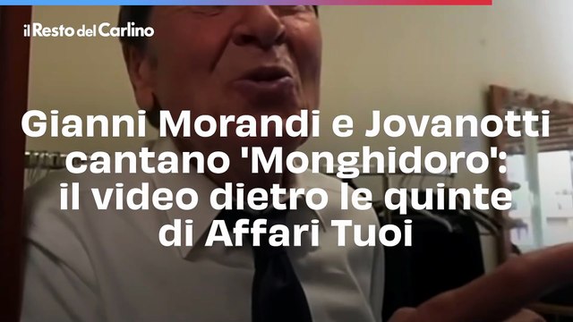 Gianni Morandi e Jovanotti cantano 'Monghidoro': il video dietro le quinte di Affari Tuoi
