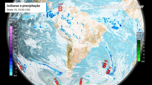Isóbaras e precipitação