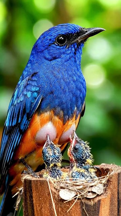 Amazing Nature: Mother Bird Care and Sweet Chirping Sounds