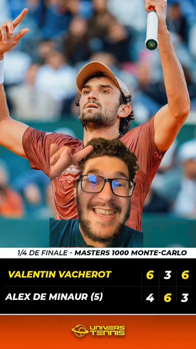 VALENTIN VACHEROT EN DEMI-FINALE DE MONTE-CARLO !À la maison, le monégasque réalise un parcours exceptionnel pour se retrouver en demi-finale face à Carlos Alcaraz