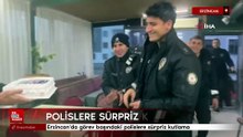 Erzincan'da görev başındaki polislere sürpriz kutlama