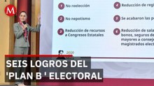 'Plan B electoral': Estos son los 6 logros que resalta Claudia Sheinbaum