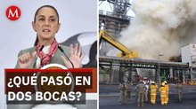 Sheinbaum explica posible causa del incendio en refinería de Dos Bocas