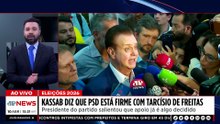 Eleições 2026: Kassab diz que PSB está firme com Tarcísio em SP: “Merece"; Mônica comenta | TEMPO REAL