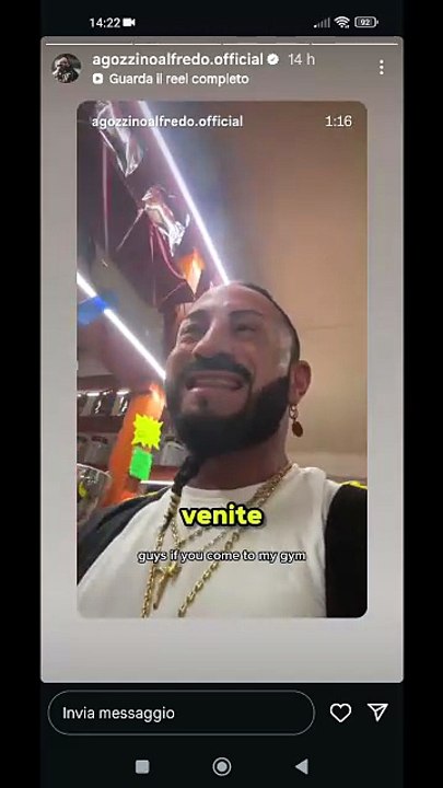 Agozzino Alfredo a tutti i clienti della palestra non toccate i miei gatti