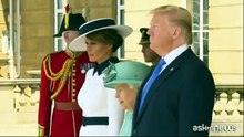 Trump dalla regina Elisabetta, Melania con cappello a larghe tese