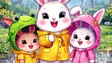 Rainy Day Fun – Cute Rabbits Enjoying Together