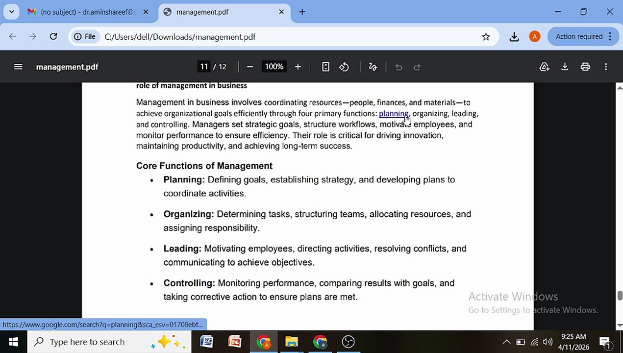 role of manager