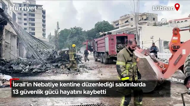 İsrail'in Nebatiye kentine düzenlediği saldırılarda 13 güvenlik gücü hayatını kaybetti