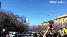 Il passaggio delle frecce tricolori a Cagliari