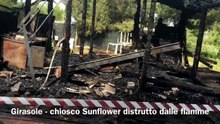 Girasole - il video del chiosco distrutto dalle fiamme