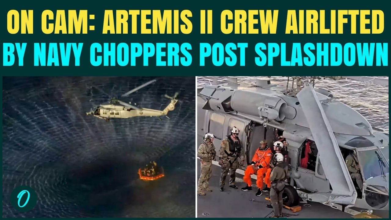Moment: NASA Artemis II Astronauts Air-lifted by U.S Navy Choppers After Pacific Ocean Splashdown