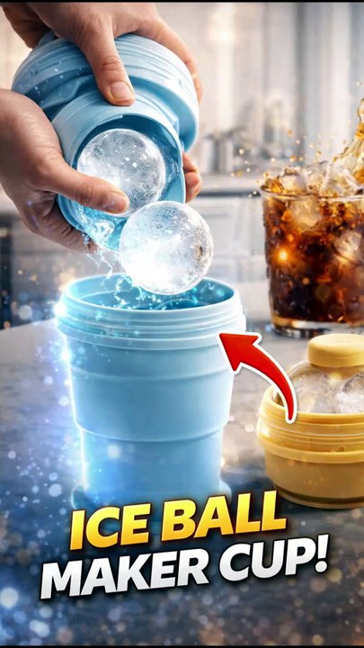 Collapsible Silicone Ice Ball Maker Cup 🧊🥤 |...