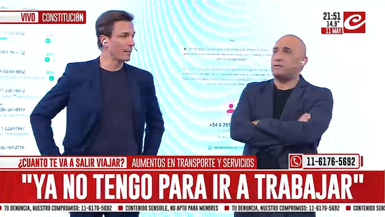 Diego y Nahuel hablan con la gente